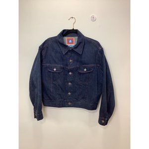 Vintage 1960's-70's Dark Denim Antler Bomber Jacket- Large